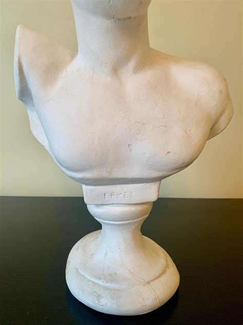 Vintage Classical Plaster Male Bust of Hermes Sculpture